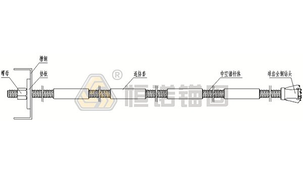 自钻式中空注浆锚杆结构图 自钻式中空注浆锚杆结构图